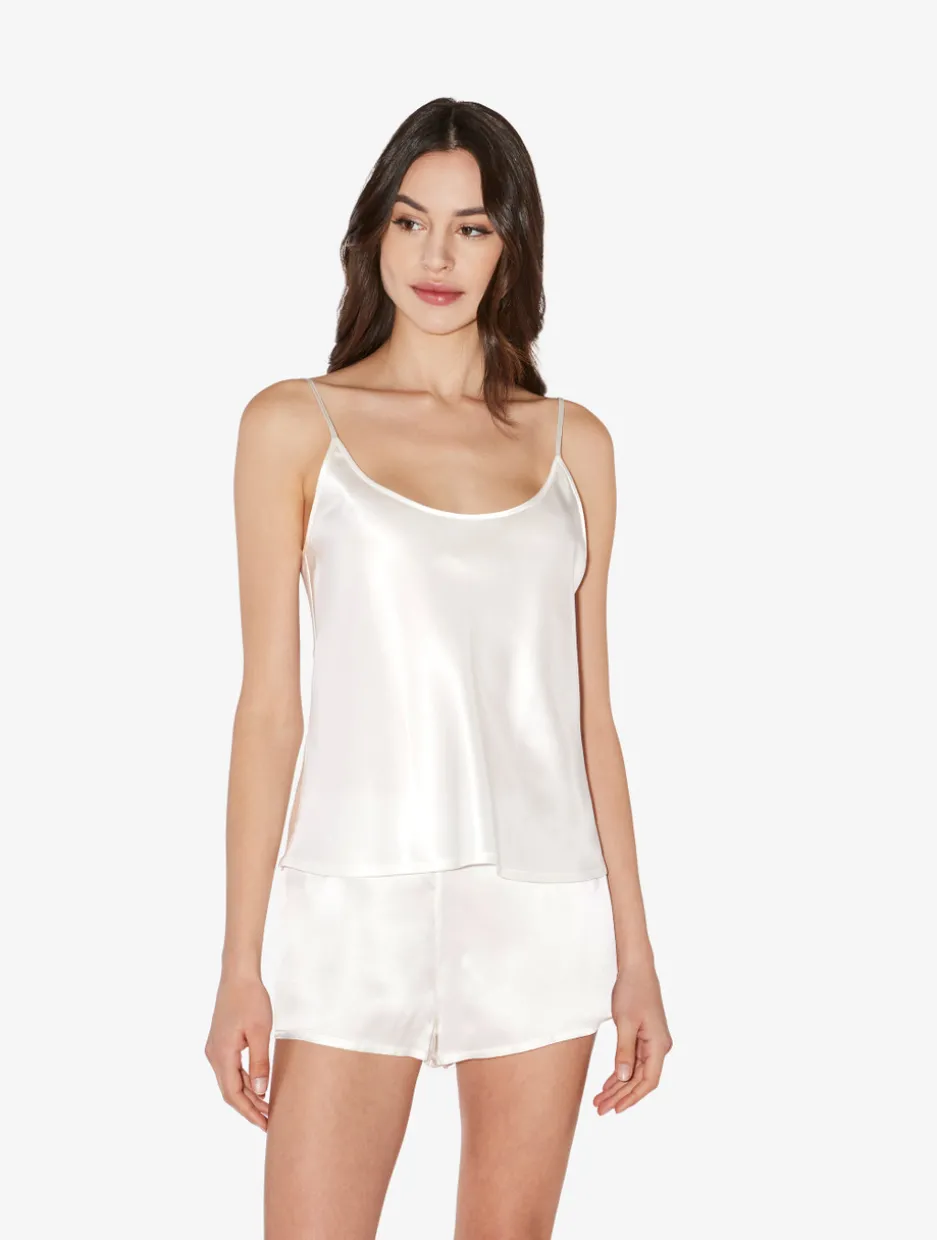 White Silk Pajama Shorts