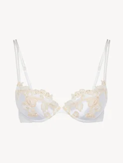 White Silk Push-up Bra With Frastaglio