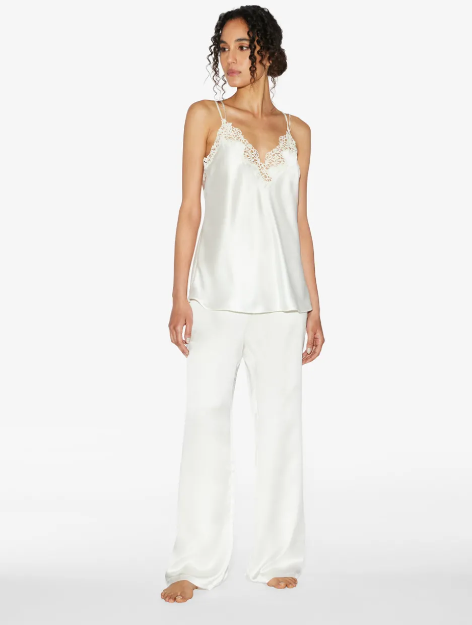 White Silk Trousers